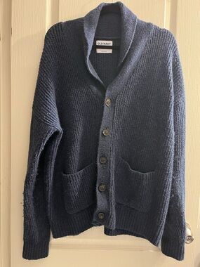 PRELOVED Old Navy Men's Dark Navy Shawl Collar Cardigan Size L